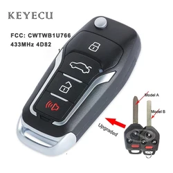 Keyecu aggiornato Flip Remote Car Key Fob 4 pulsanti 433MHz 4D82 Chip per Subaru Forester Impreza 2012-2017 ID FCC: CWTWB1U766