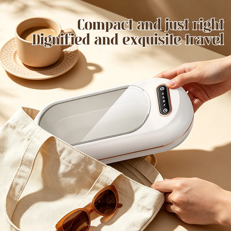 45kHz Touch Control Ultrasonic Cleaner with Drain Basket & Tweezers, Sonic Bath for Glasses Jewelry Dentures