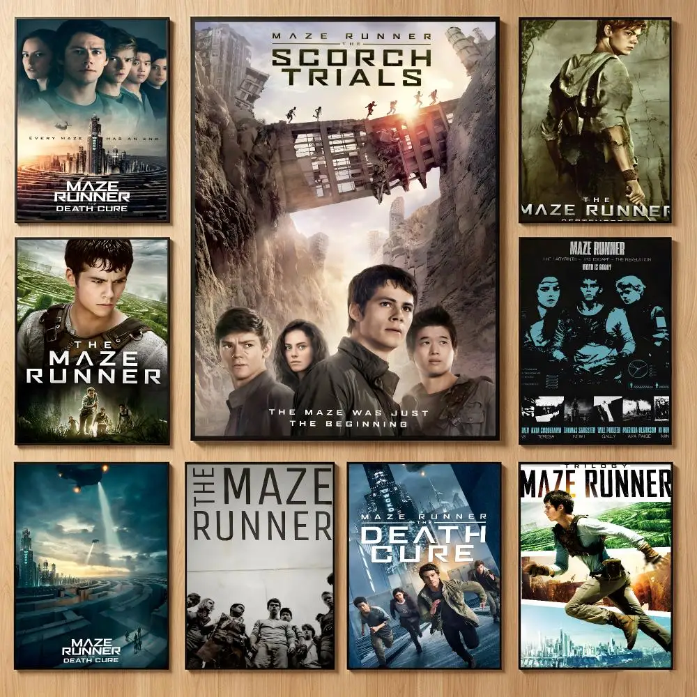 Dystopian Movie T-The Maze Runner Poster Classic Self-Adhesive PP Wall Sticker for Living Room Bar Decor Gift