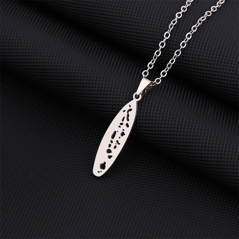 Stainless Steel Maldives Map Pendant Necklaces for Women Men Maldivian Outline Silver/Gold Color Charm Jewelry New Arrivals