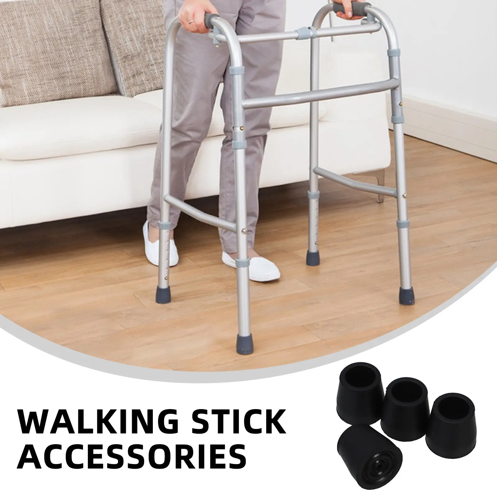 4Pcs Thickened Nonslip Rubber Foot Covers Walker Tips Replacement for Chairs Tables Furniture Leg Caps Anti Slip Floor