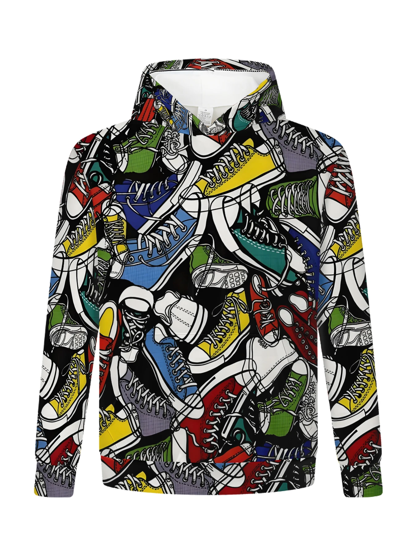 Canvas Shoes Pattern HIPHOP Autumn and Winter Men's Hooded Sweatshirt 3D Print Digital Fashion Men's Clothing