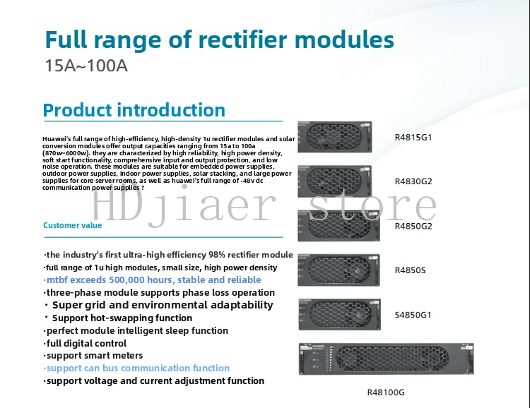 

R4830G1 rectifier module regulated DC plug-in frame embedded communication power supply 48V30A high power