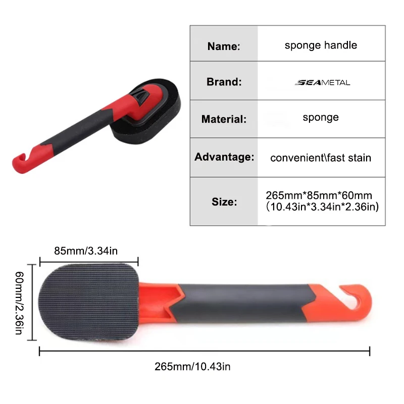 SEAMETAL Car Tires Sponge Waxing Polishing Brush with Handle Car Tire Tyre Wheel Polish Brush Dust Remover Detailing Clean Tool