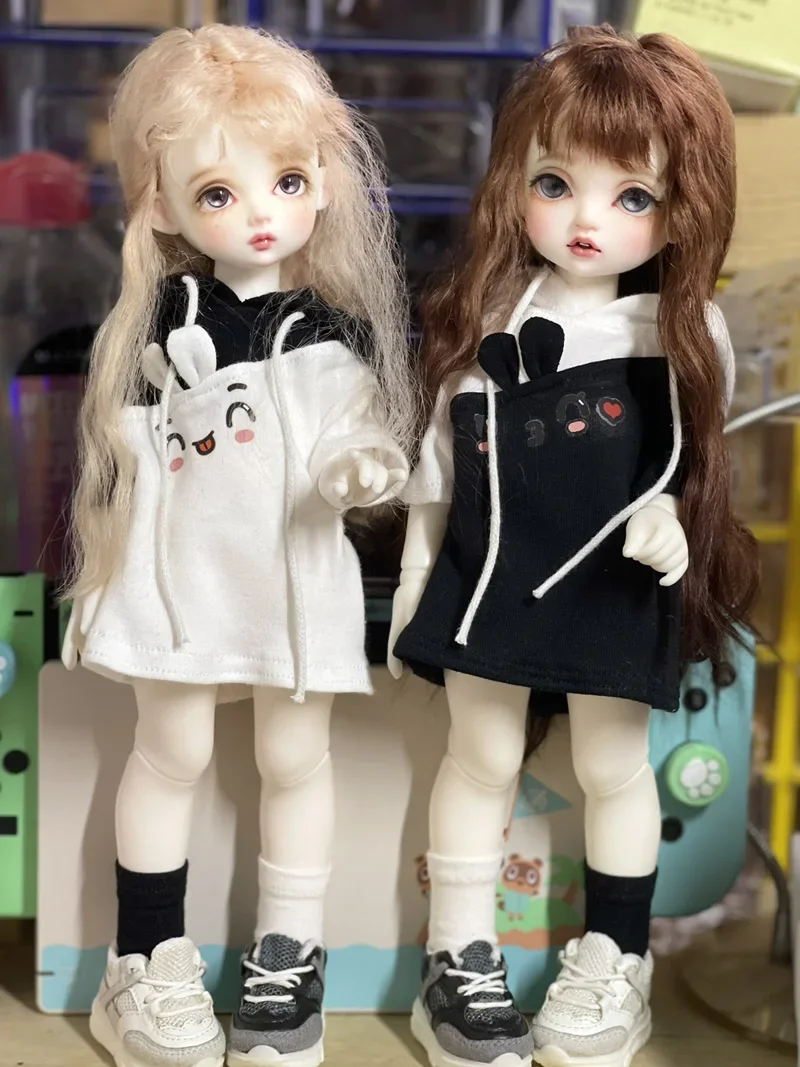 

BJD doll clothes suit for 1/4 1/6 size bjd cute black and white rabbit sweater 1/4 1/6 clothes suit doll accessories (2 points)