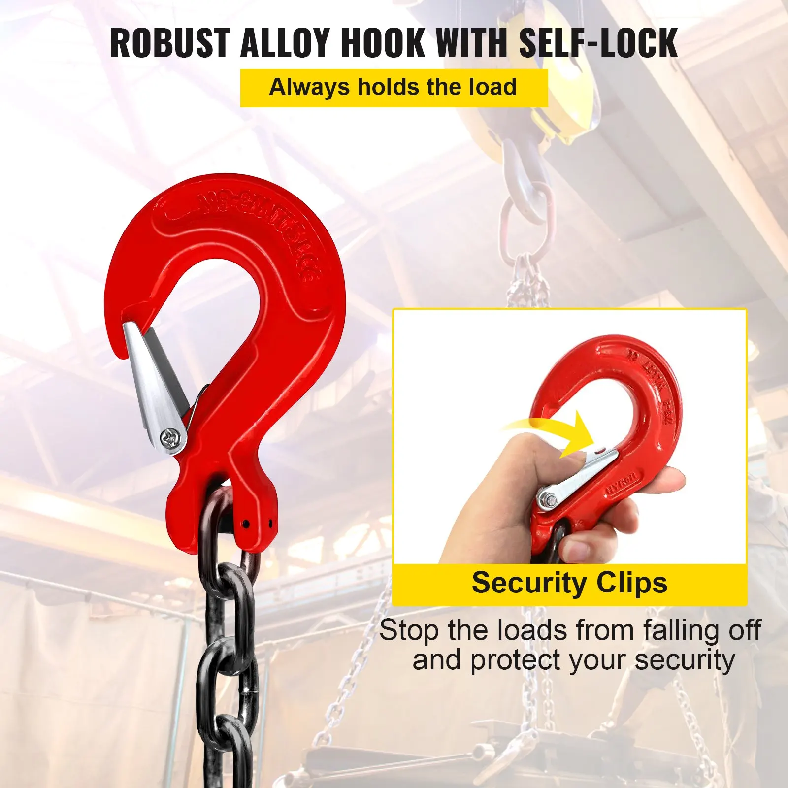 5Ft Chain Sling  5 Ft Engine Lift Chain G80 Alloy Steel Engine Chain Hoist Lifts 3 Ton