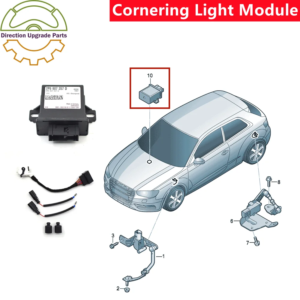 

7P6 907 357 A D F AFS Headlamp Headlight Cornering Adaptive Light Leveling Control Module Unit Wire for MQB Car