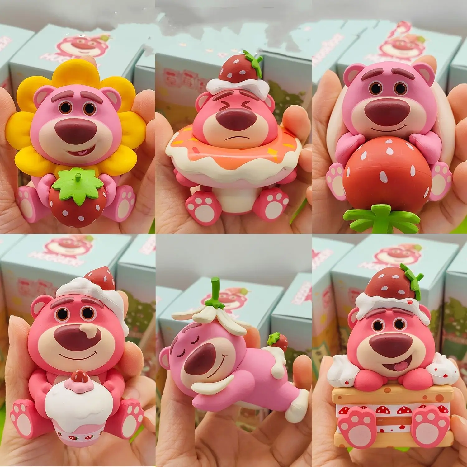 

Disney Lotso Strawberry Bear Toy Story Surprise Blind Box Handmade Doll Mystery Box Car Desktop Ornament Cartoon Collection Toy