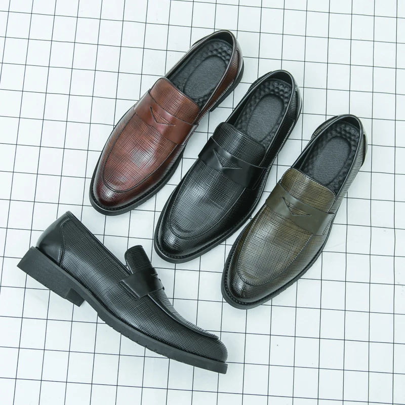 

Retro Men Loafers A Slip-on Casual Comfortable Fashion Leather Shoes Business Office Gentleman Shoes Size 38-48 Men Shoes