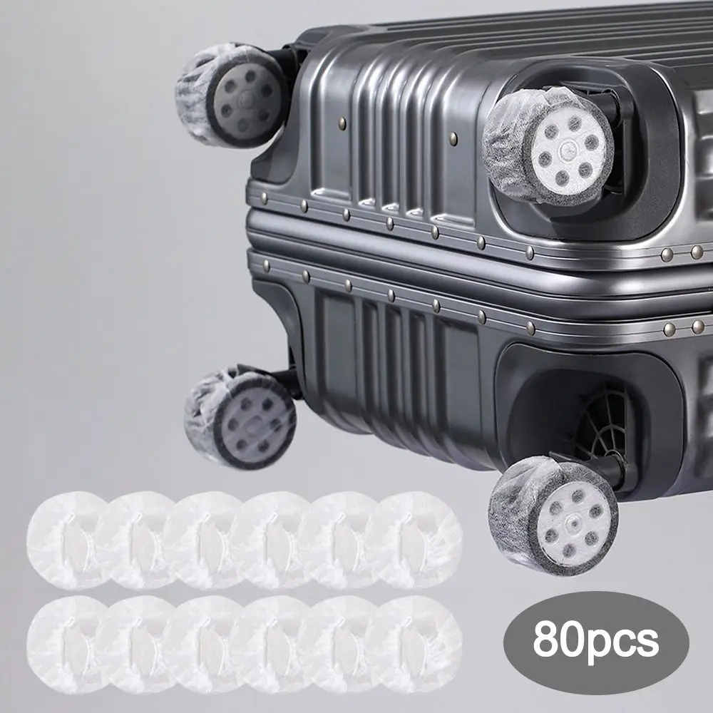

80Pcs Luggage Wheels Protector Luggage Accessories Disposable Wheels Cover For Most Luggage Reduce Noise For Travel Luggage