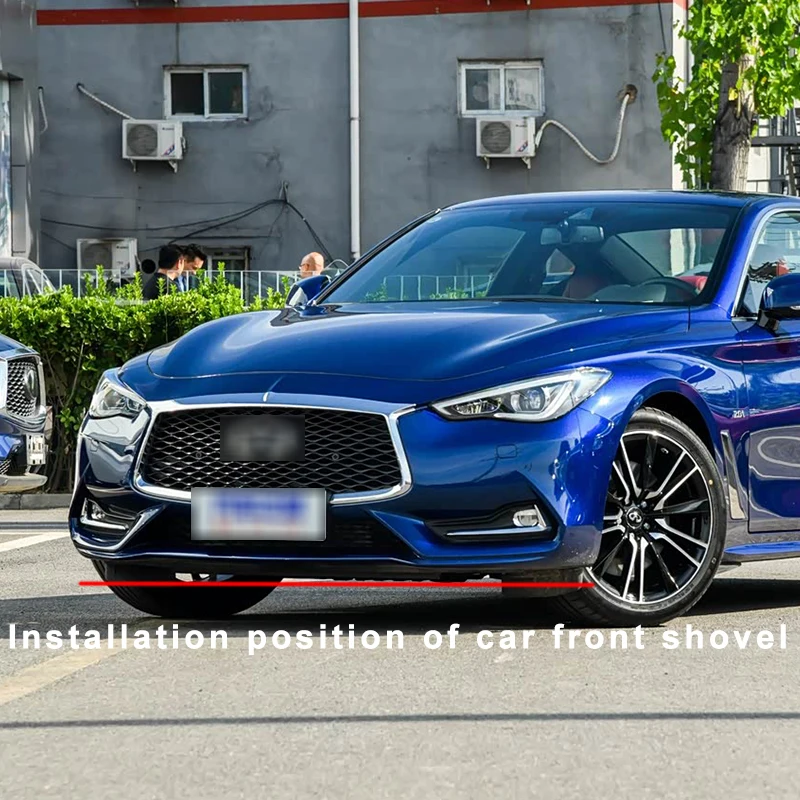 

Car Front Bumper Lip Body Kit Chin Spoiler Diffuser Protector Deflector Guard Carbon Fiber Look ABS For Infiniti Q60 2013