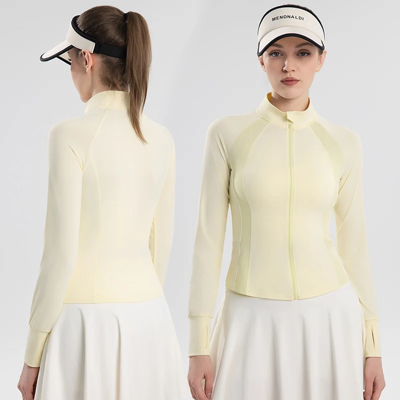 Women's Summer Fashion: Slimming Stand-Collar Color-Block Short Jacket — Ideal for Outdoor Leisure, Yoga and Sportswear