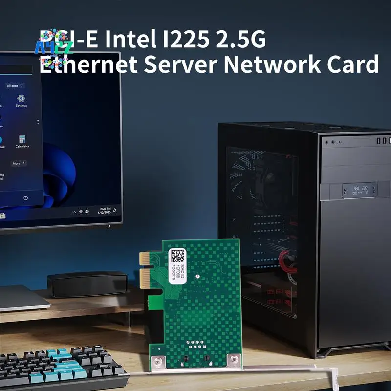 

A42Z-I225-V Network Card, Pci-E I225 2.5G Ethernet Server Network Card For Desktop Computers
