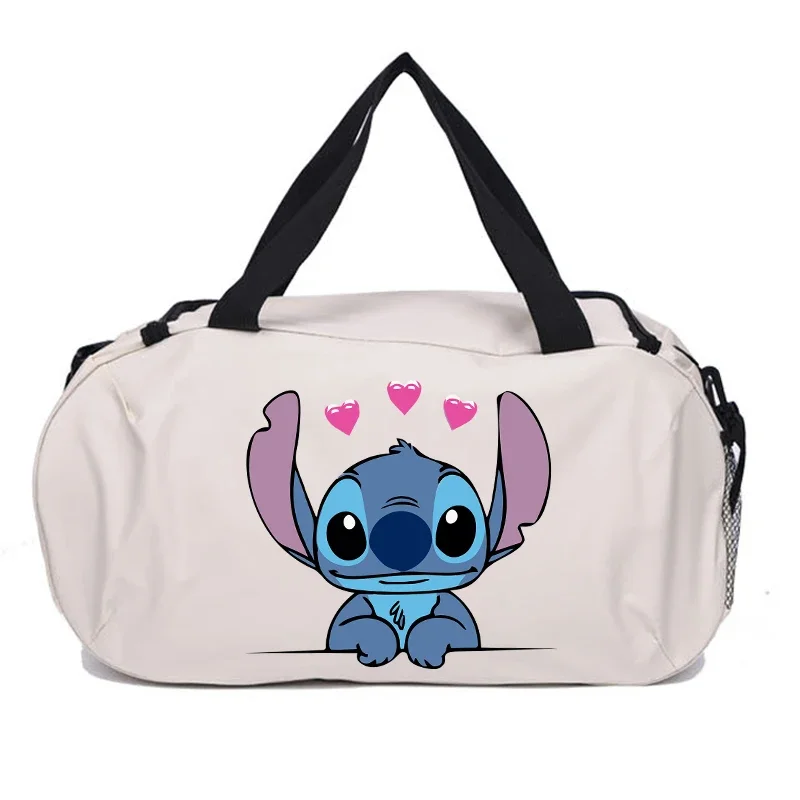 Stitch Disney Travel Bag Kawaii Disney Cartoon Printed Luggage Bags Outdoor Camping High Capacity Backpack Oxford Cloth Gym Bag