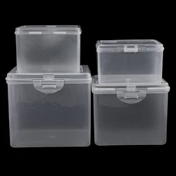 Clear Storage Box With Lid For Jewelry Stationery Headwear Rectangular Plastic Collection Case Multipurpose Home Organizer Box