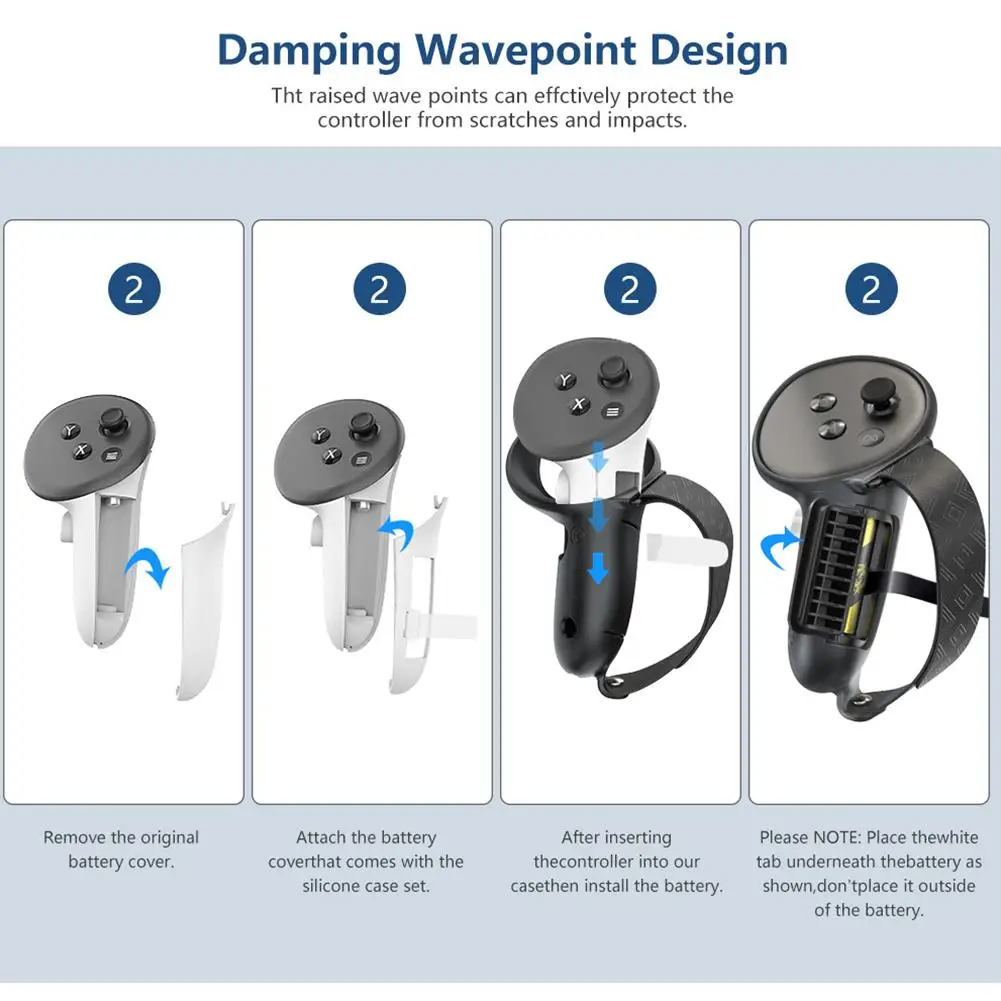 Silicone Handle Protective Cover With Control Stick Cap For Meta 3s Reserved LR Signal Hole Anti-fall Games Accessories