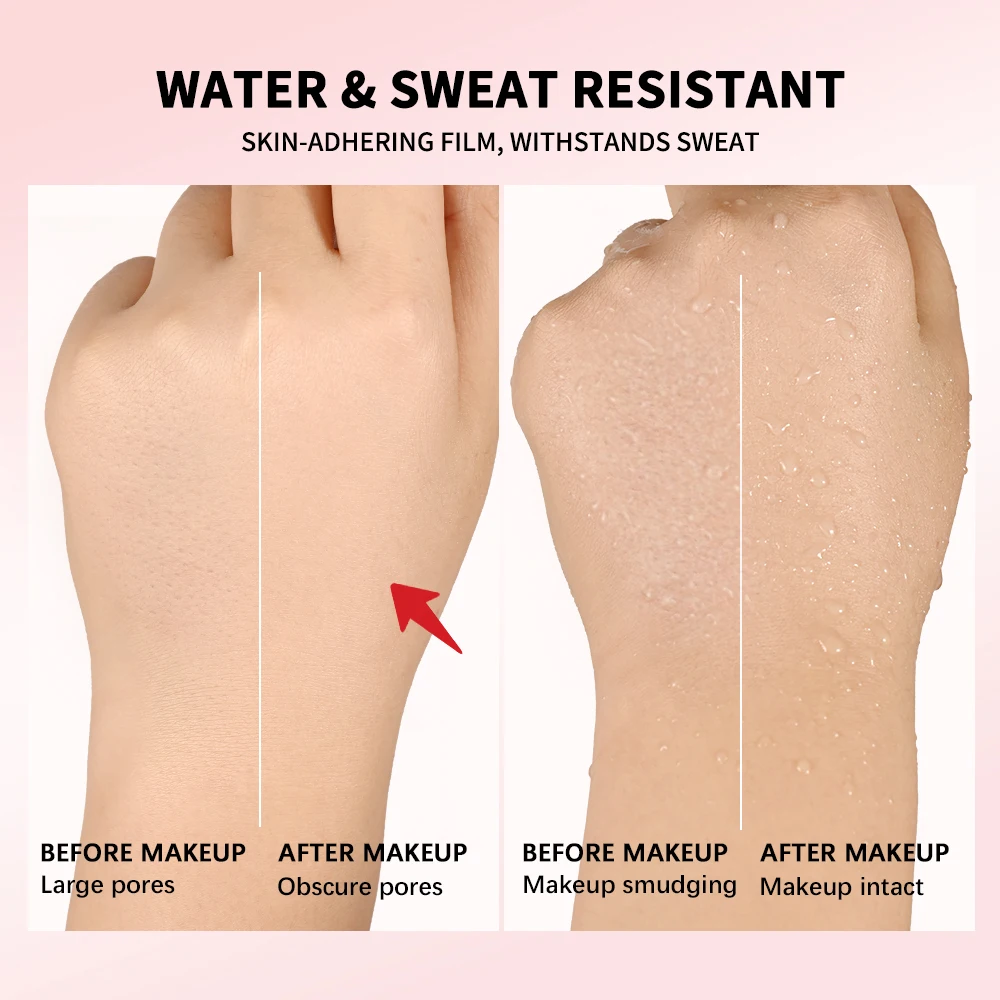 Primer de poros invisível, primer facial à prova d'água, base de maquiagem, controle de óleo, fosco, suave, linhas finas, base de barreira de isolamento