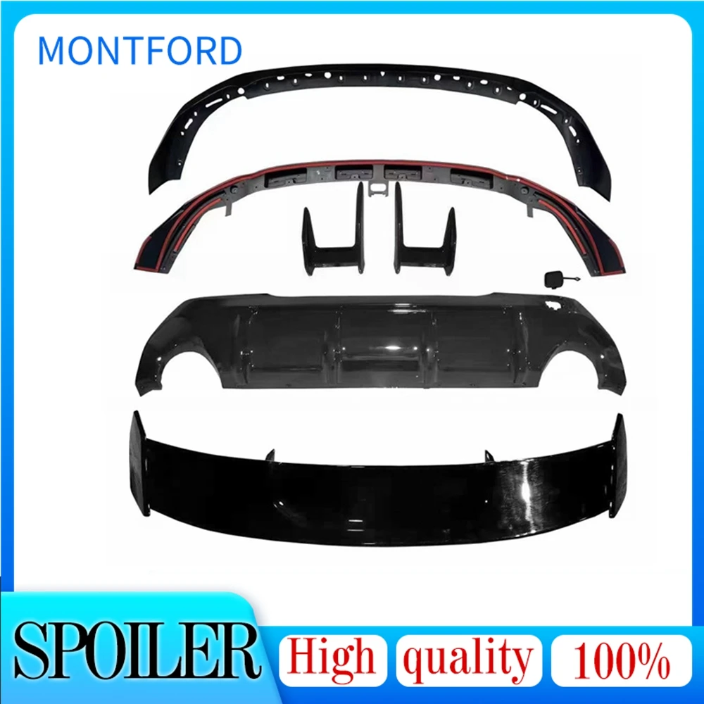 For BMW F40 M135i 118i 2021 2022 ABS Black Paint Body Kit Car Front Rear Bumper Lip Diffuser Side Skirt Spoiler Racing Grills