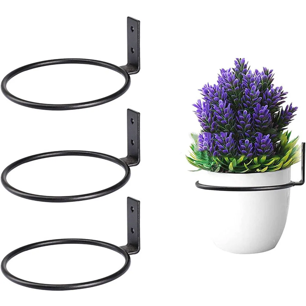 Plant Holder Ring Foldable Wall Mounted Metal Flower Pot Hook Hangers Wall-mounted Flower Pot Pullback Home Improvement