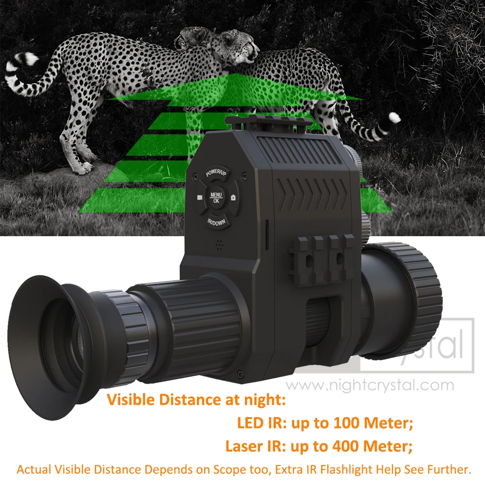 Megaorei 3B NK007s Night Vision HD Hunting Camera Portable Rear Scope Add on Attachment  with Built-in 850nm IR Torch & Screen