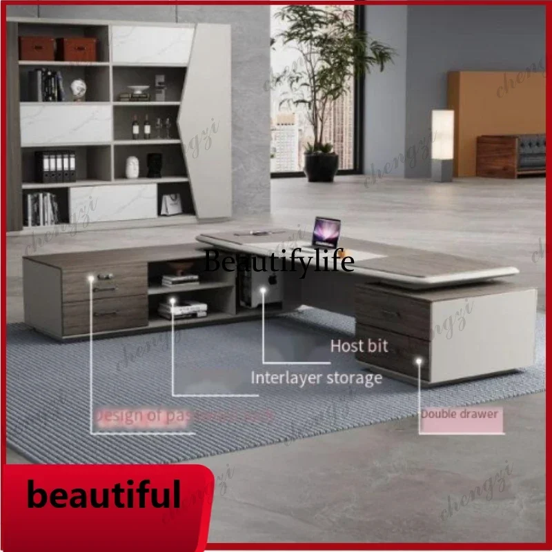BBB Modern Desktop Office Desks Manager Designer Standing Study Computer Desks Home Drawers Mesas De Escritorio