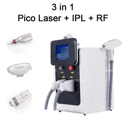 Máquina de belleza multifunción portátil 3 en 1, máquina de eliminación de tatuajes de pelo, IPL + RF + Nd Yag, novedad