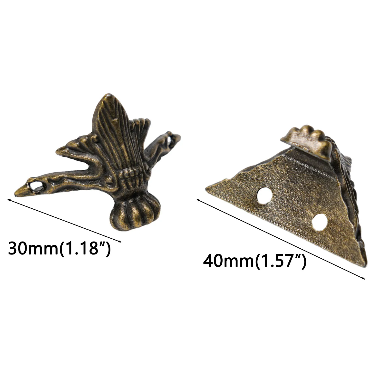 더블 피트 하이 퀄리티 주얼리 금속 박스, 장식 코너 보호대 장식, 42x30mm, 신제품 부품 4 개