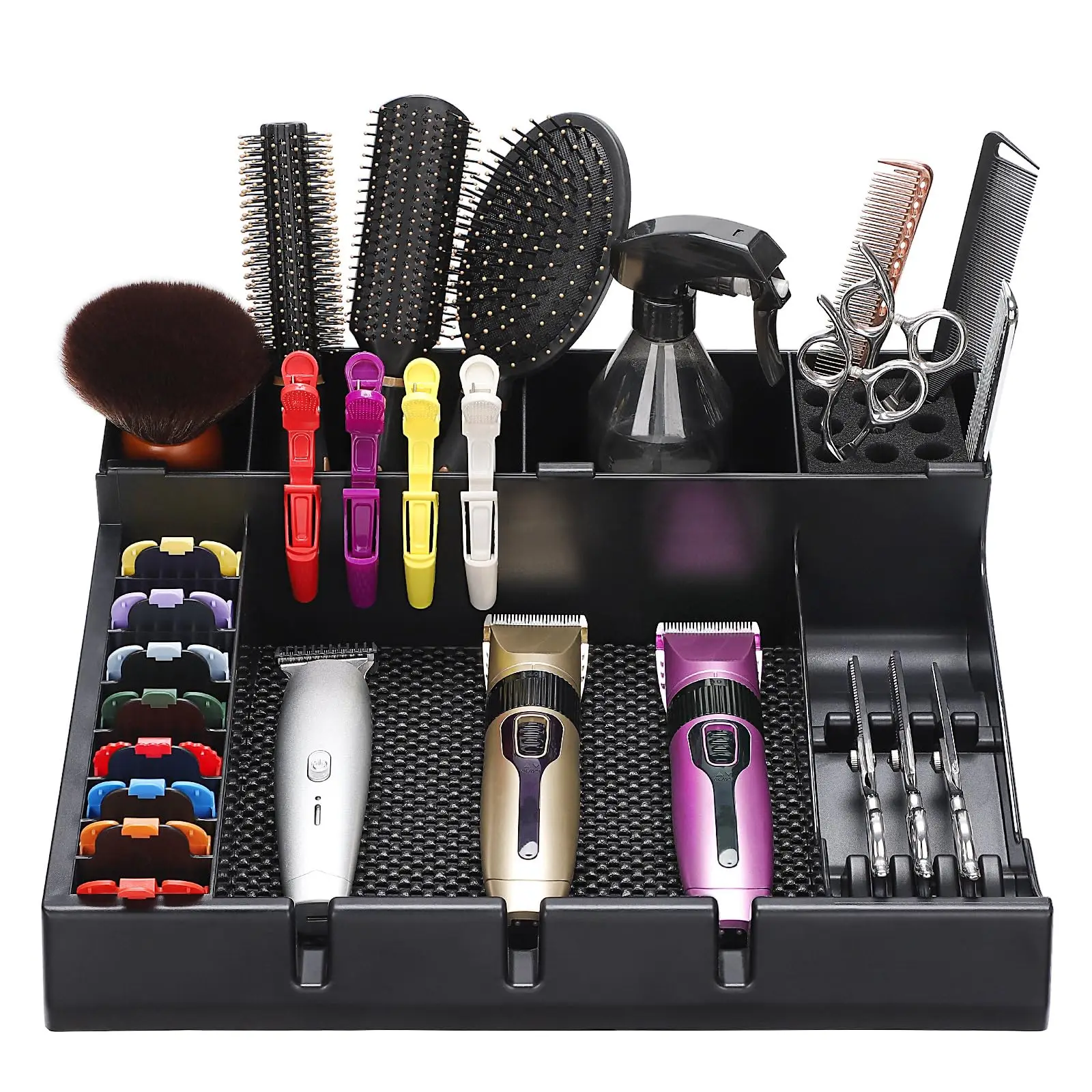 High-Capacity Barber Storage Box Organizer Barbershop Scissors Stand Case Salon Hairdressing Hairdresser Tools Comb Clips Holder