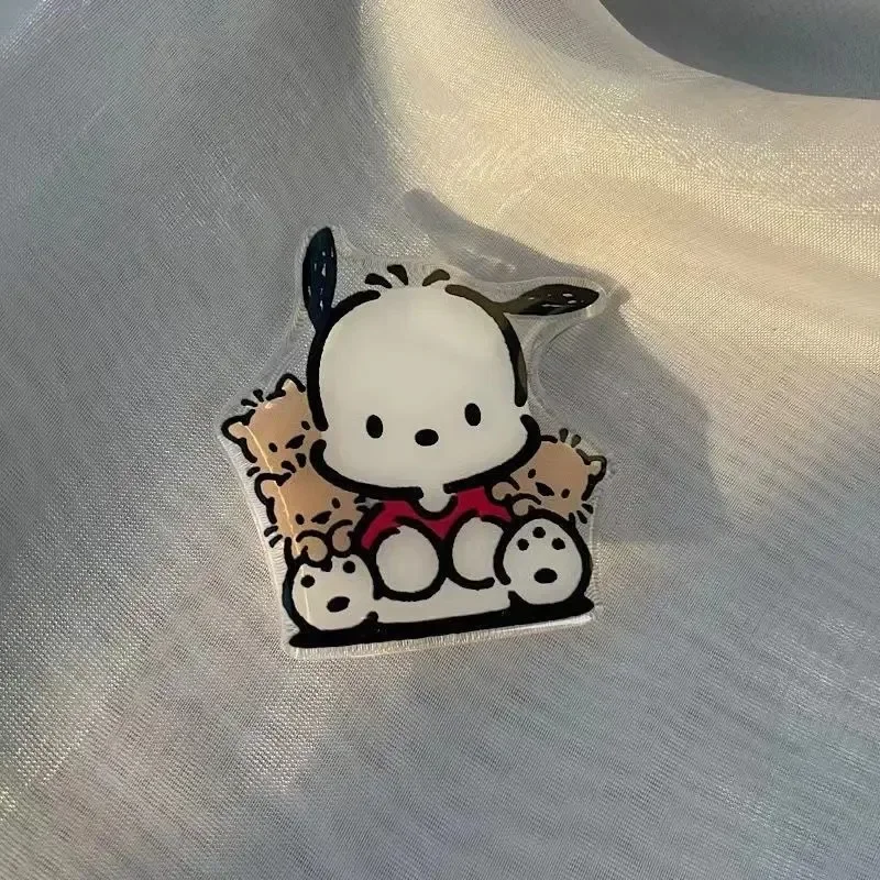 Sanrio-soporte para teléfono móvil con dibujos animados de Hello Kitty, bonito Kuromi, soporte plegable retráctil para teléfono móvil, anillo para reloj y TV