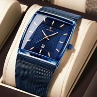 Reloj de pulsera POEDAGAR de lujo a la moda para hombre, reloj de pulsera luminoso resistente al agua con malla de acero inoxidable para hombre, relojes de negocios de cuarzo con fecha para hombre