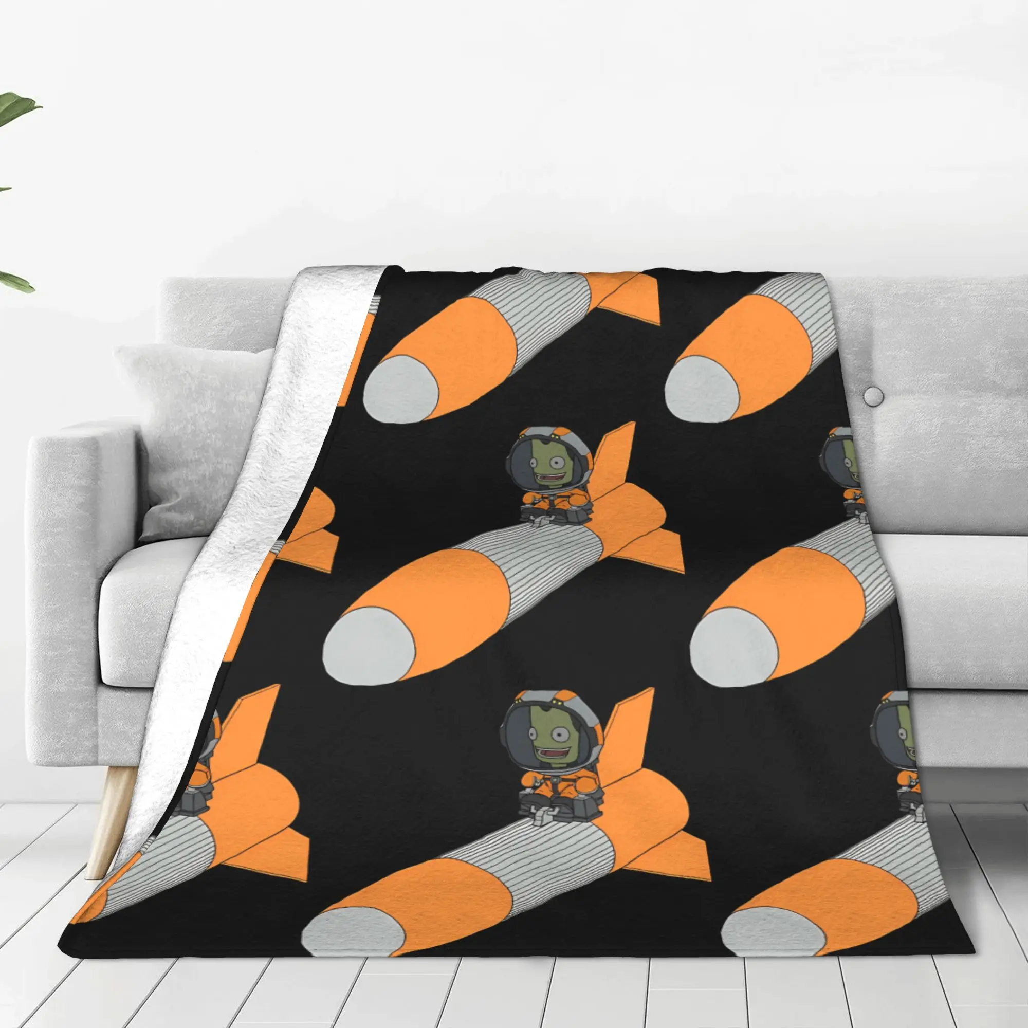 1PC Home Cutecore What Could Possibly Go Wrong Kerbal Space Program Blanket Super Cosy Plush Home Living Room Sofa Halloween