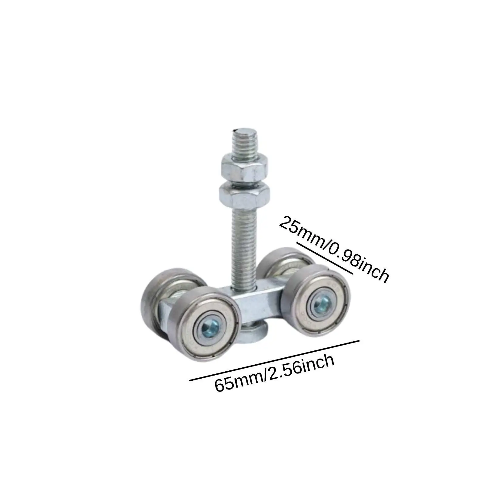 Silent Sliding Door Roller Steel Four Bearing Trolley Track System for Wardrobe Kitchen Cabinet