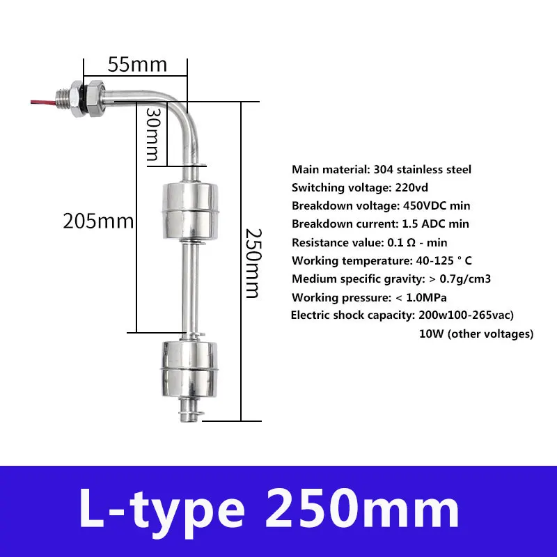 Temperature resistant stainless steel double floating ball switch water tower tank automatic liquid level controller flow sensor