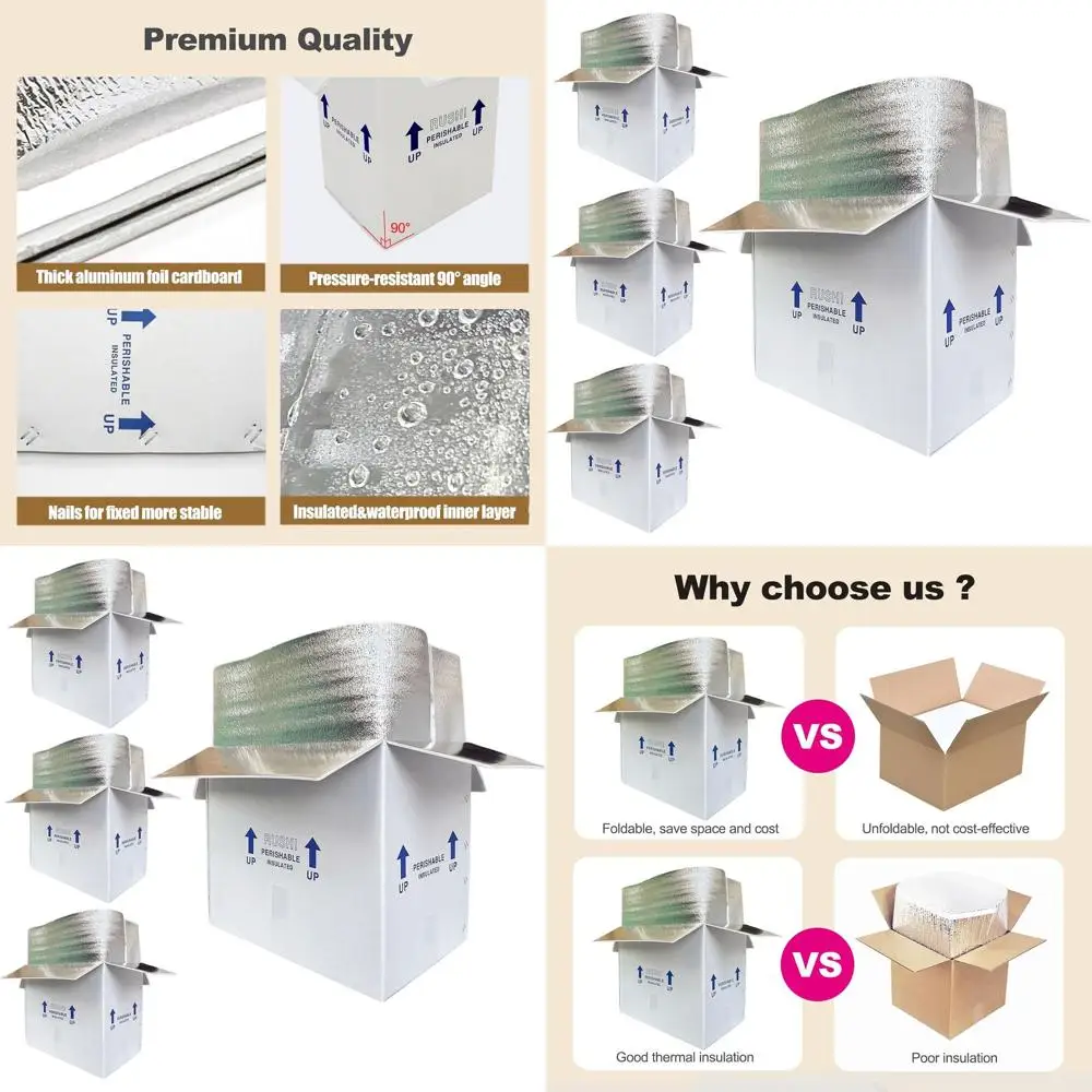 

Insulated Shipping Box for Perishables - 4-Pack with Oil Liner Bag