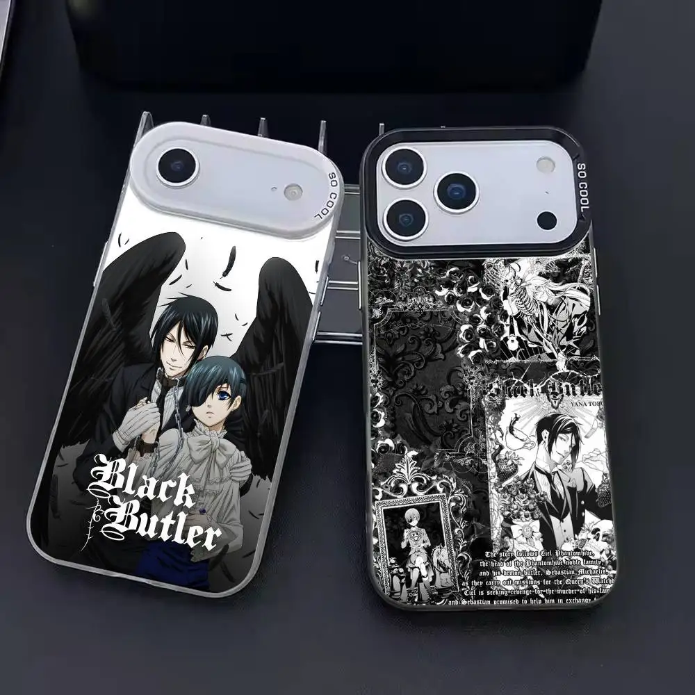 

Anime B-Black B-Butler Phone Case For iPhone 17,16,15,14,13,12,11,Pro Max,Plus Candy Silver Cover