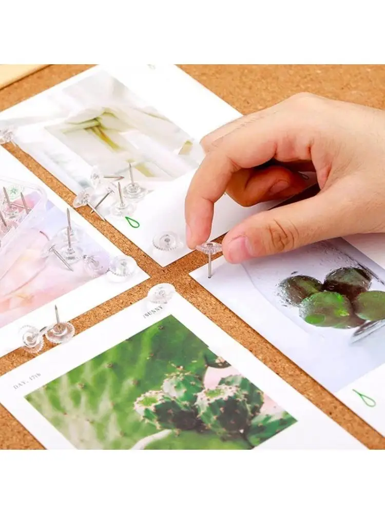  100 Pcs Transparent Map Pins Multi-purpsoe Gear-like Pushpins Decorative Thumb Tacks for Office School Bulletin Boards
