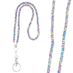 Key lanyards Beaded Chain Badge Reel Lanyard with ID Holder for Women Necklace