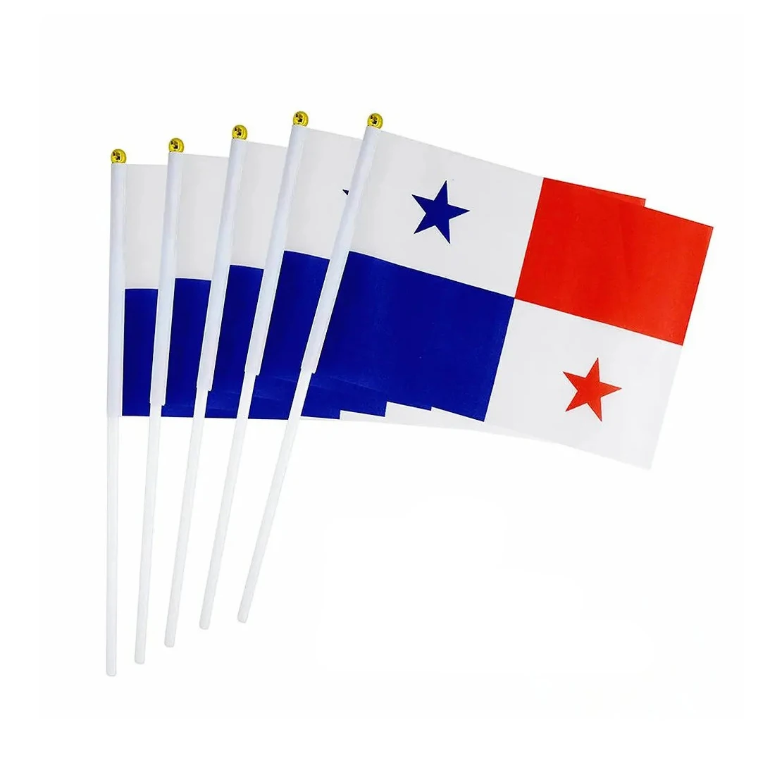 Panama Hand Flag 14*21cm polyester fabrics Panama Small Hand waving Flag with plastic flagpole for decor