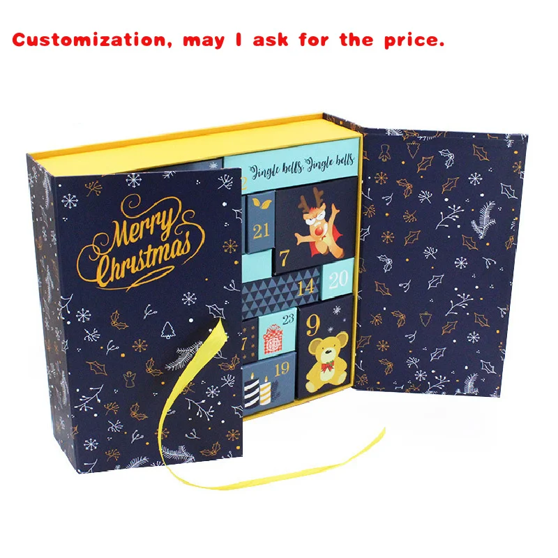 

custom.High Quality Luxury Calendar Boxes 24 Day Countdown Birthday Surprise Boxes Chocolate Truffles & Cookies