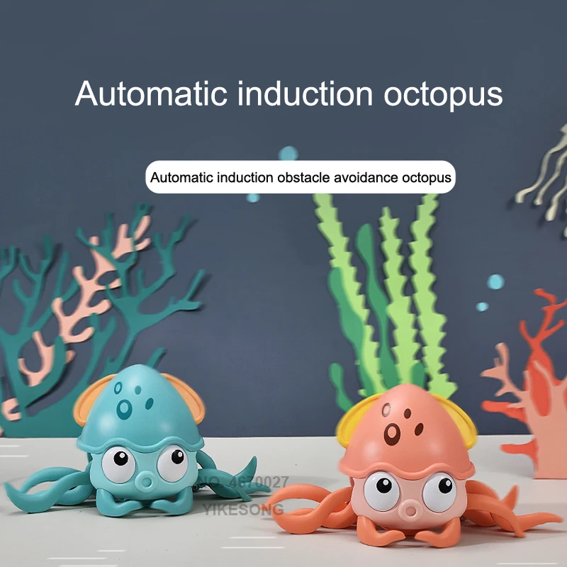 Dancing Octopus Toy for Babies Crawling Interactive Escape Octopus Walking Dancing with Music Automatically Avoid Obstacles Toys