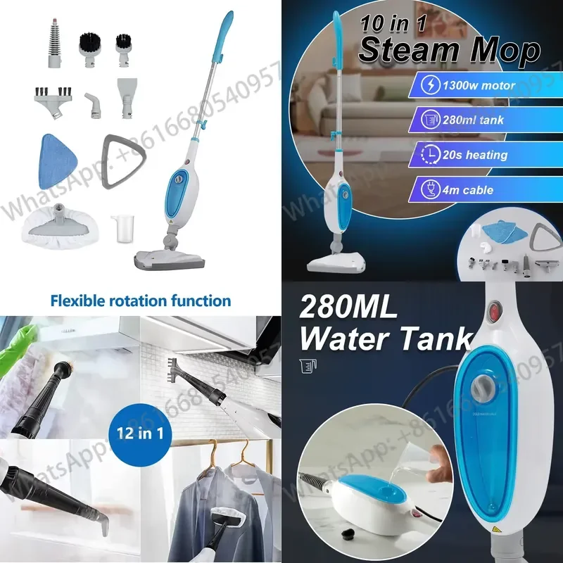 High Temperature 1300W Steam Cleaner Portable Electric High Pressure Handheld Steam Mop for Floor Carpet Kitchen