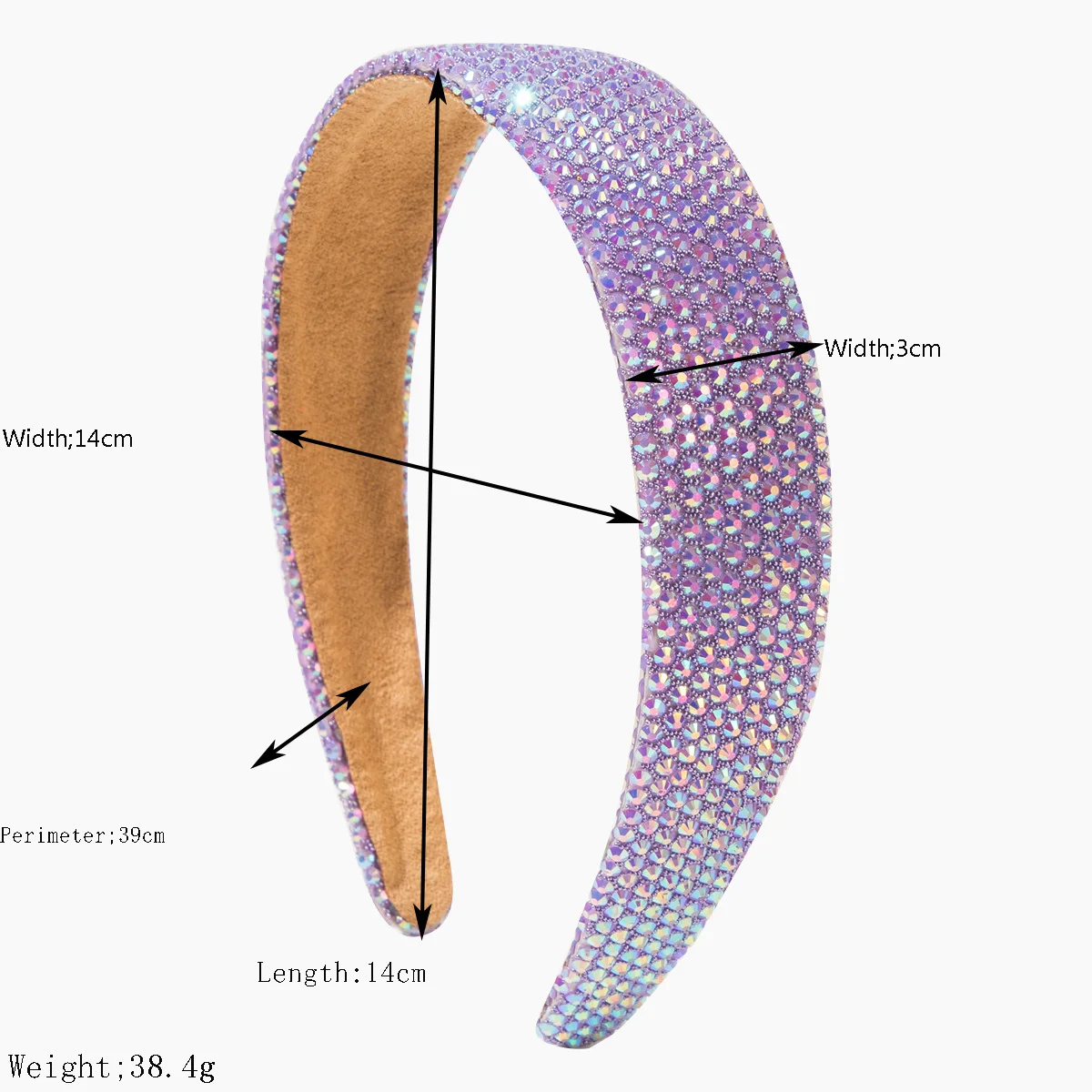 Korean New Simple Fashion Temperament Full of Diamonds Wide Edge Headband Women's Shiny Versatile Hair Accessories - Image 2