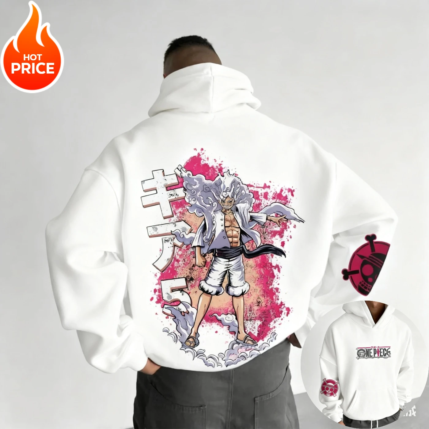 Hoodie Oversize Vintage Musim Dingin Anime One Piece Harajuku Luffy Streetwear 2025 untuk Pria Wanita, Sweatshirt Berkerudung Lengan Panjang Y2k