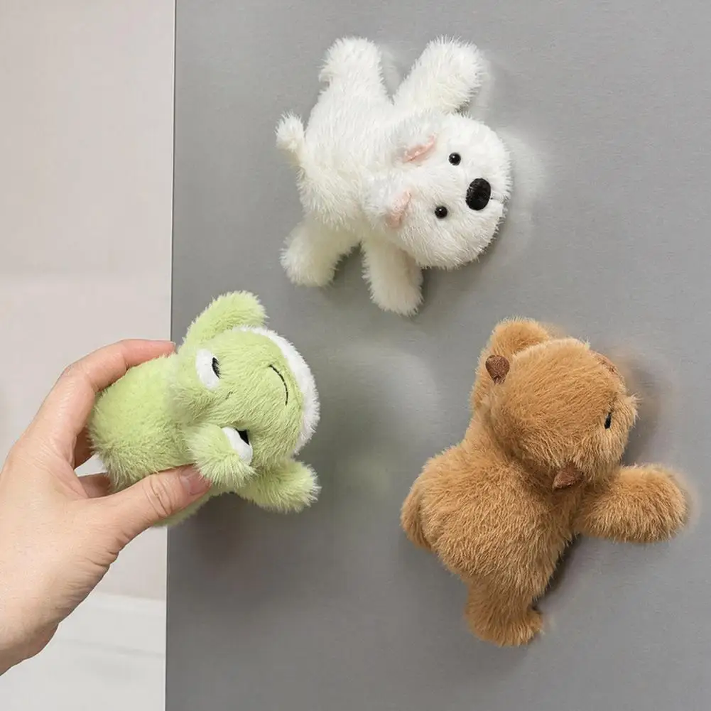 Fuzzy Magnet Plush Refrigerator Magnet Magnetic Stuffed Decoration Cute Fridge Magnet for Metal Surfaces Lover Gift Magnetic