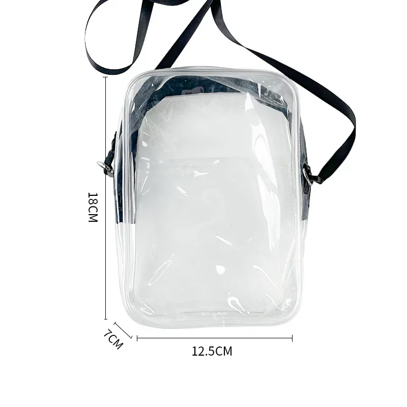 Portable Transparent Clear Phone Bag Crossbody Shoulder Bags With Strap Zipper Waterproof Bag Fashion Casual Shoulder Pouch