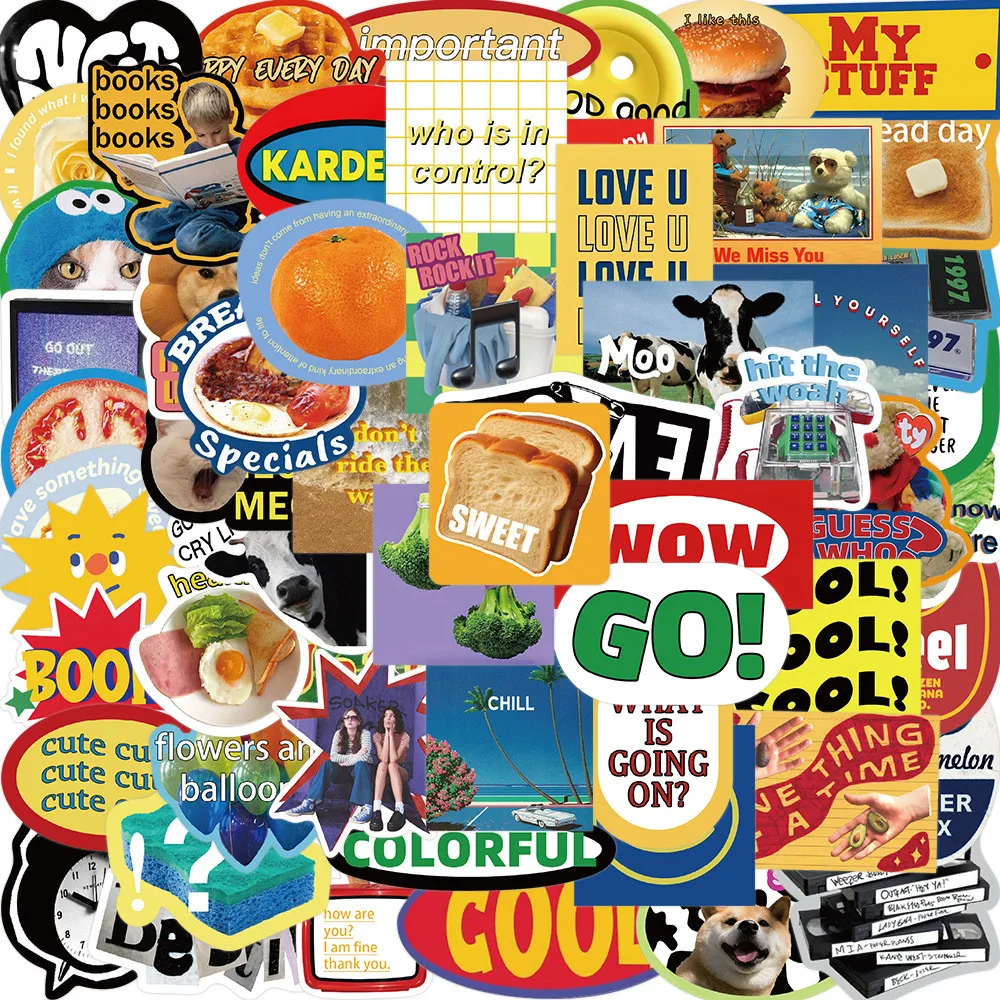 60Pieces Western Sweet Y2K Retro Graffiti Stickers - Waterproof DIY Decals for Guitar Notebook & Luggage Decor AnimeWorlds Store