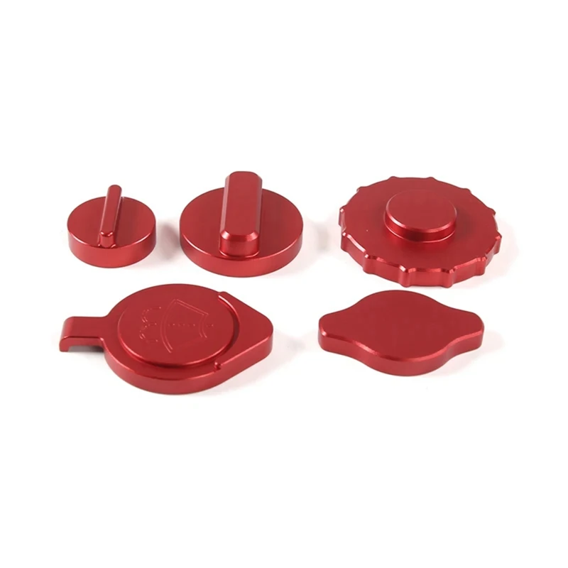 K-Car Fuel Cap Engine Oil Cap Radiator Cap Brake Fluid Cap Cover Trim,Red For Honda N-BOX JF3 JF4 2017-2021