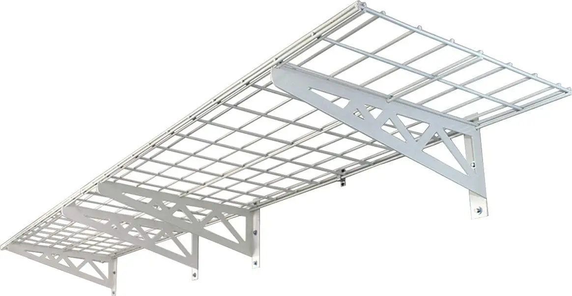 Storage Rack, Pantry Shelves, Utility Shelving, Heavy Duty Shelves w/ 4 Versatile Accessory Hooks, 500lbs Capacity, White