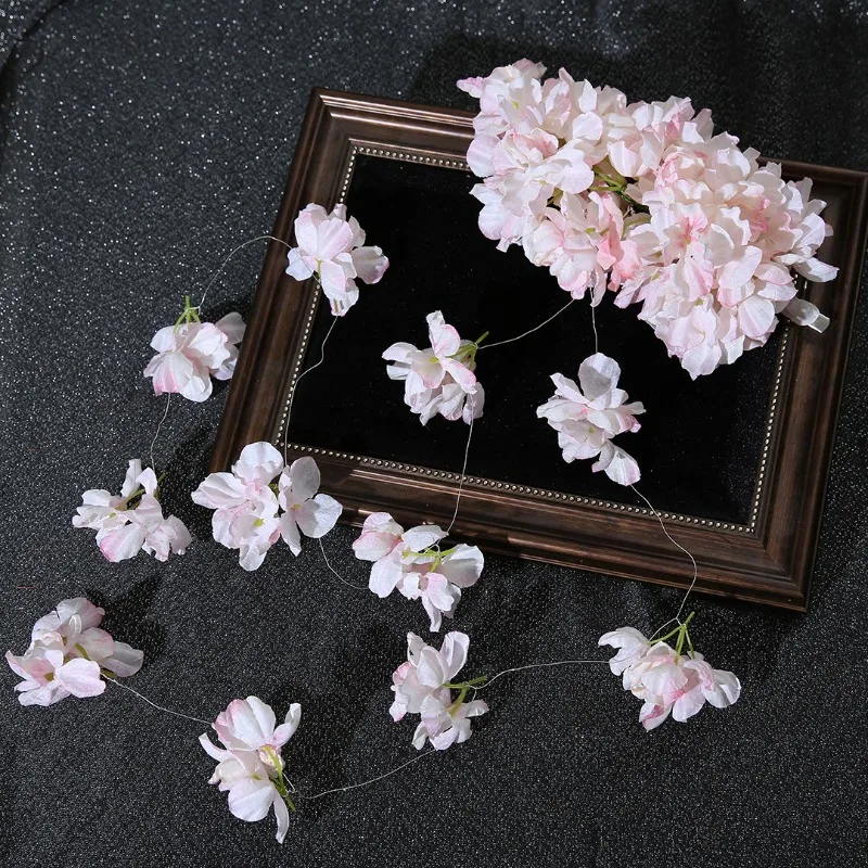 Pink Hydrangea Tassel Flower Hair Accessory Simple Wedding Hair Jewelry for Dream Bride Side