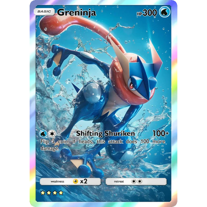 Cards Greninja PTCG Holographic Rare Collection Cards Mewtwo Creativity Game Anime Shining Mewtwo Cards Gift